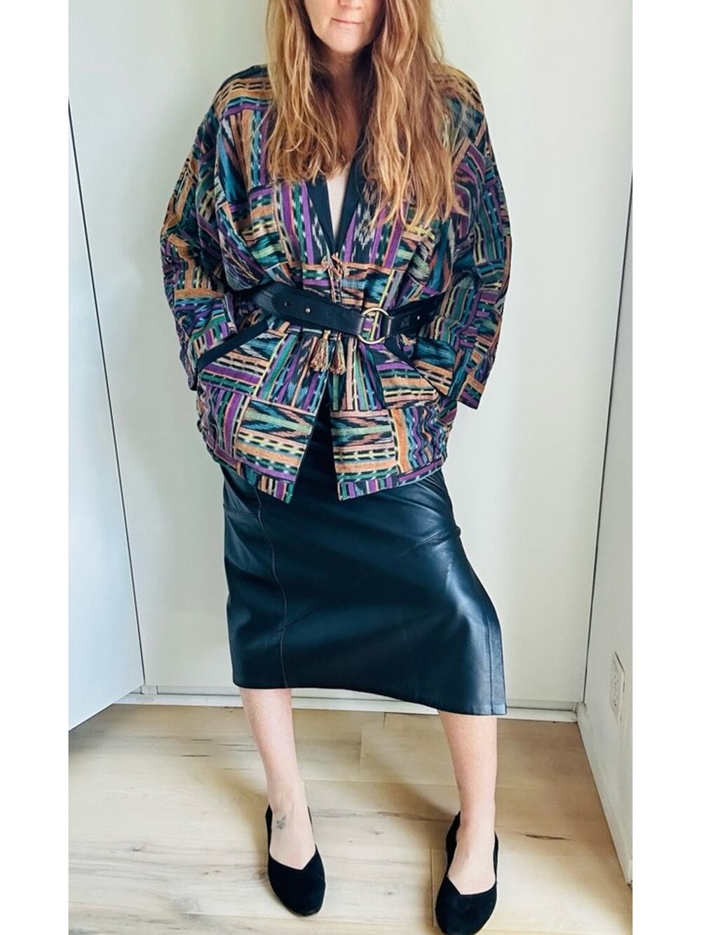 Vintage Hmong Reversible Jacket Multi Colored Non-Gender Purple Black Ceremonial